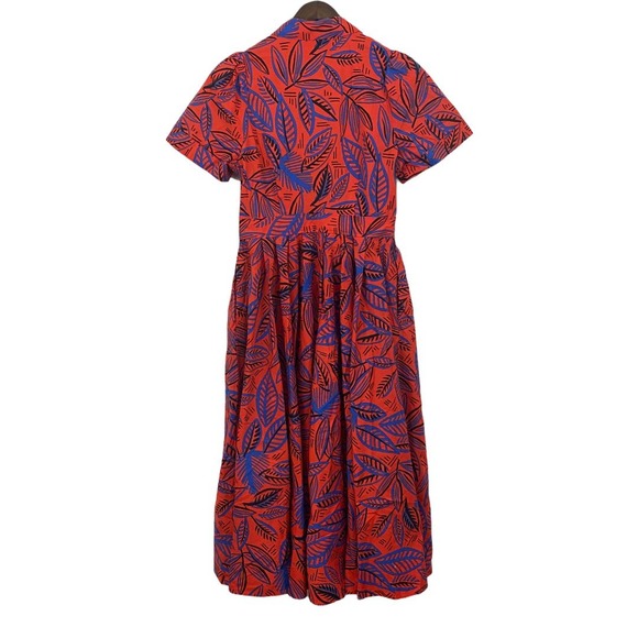 Tropical Leaf Short Sleeve Shirtdress CJRxTarget - Picture 5 of 9